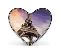 Pin redondo de metal con forma de Torre Eiffel para sombrero, mochila o ropa. Regalo ideal.