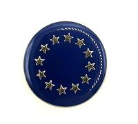 Pin redondo de metal esmaltado con bandera de país de la Unión Europea de la UE