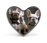 Pin redondo de metal esmaltado para amantes de los cachorros de bulldog francés, ideal para sombreros, bolsos y ropa.