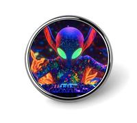 Pin redondo para solapa DJ Aliens, broche, insignia para corbata, elegante, sombrero, ropa, joyería, accesorios