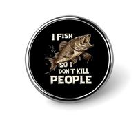 Pin redondo "Pesco para no matar gente" Insignia metálica Pin de solapa Accesorios para chaqueta, sombrero y bolso