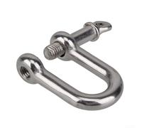 Pin roscado de acero inoxidable arco Dee D Link grillete para operaciones de elevación y remolque, uso marino, compatible con cadenas y cuerdas, varios tamaños 5 mm a 10 mm (M10 (M6 (tipo D))