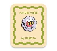 Pin Save The Bees - Pin de Madera Moderno para Chaquetas, Mochilas y Bolsos | Accesorio Original, Minimalista y Hecho a Mano | Moda Nature Vibes | Resetea