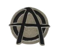 PIN Simbolo de Anarquía, Anarchy - chapeada plata - Diámetro 2,5 cm