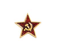 Pin soviético de martillo y botes, insignia de estrella roja socialista, símbolo comunista, solapa para abrigo, mochila, joyería, pines redondos de metal