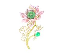 Pin único de lirios de agua con aceite de goteo para mujer, elegante joyería boutique, para fiestas de oficina, bodas, eventos especiales, Pin artístico de flor de aceite de goteo