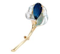 Pin único y brillante con insignia floral de cristal artificial para uso diario, ocasión especial, hecho a mano