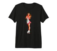 Pin Up Girl Bastante Morena Patines Patines Piernas Camiseta Premium