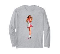 Pin Up Girl Bastante Morena Patines Patines Piernas Manga Larga