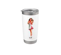 Pin Up Girl Bastante Morena Patines Patines Piernas Vaso térmico de acero inoxidable de doble pared