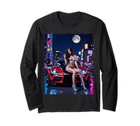 Pin-up Girl & Sports Car tee - Sexy Girl & JDM Sports Car Manga Larga