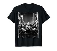 Pin-up Girl Sports Car tee - Sexy JDM Girl on Sports Car BW Camiseta