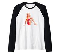 Pin Up Girl Vintage Varga Camiseta Manga Raglan