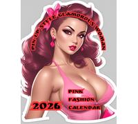 Pin-up Style Glamorous Woman: 2026 Pink Fashion Calendar