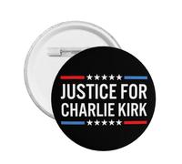 Pin y botón "Justicia para Charlie Kirk", insignias circulares, alfileres de pecho redondos, broche decorativo