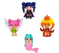 PIN Y PON 700017466 Una Princesa, un Hada, una vampiresa y una Sirena, para niñas y niños Mayores de 4 años, Fomenta la Creatividad de los más pequeños, MulticolorPack de 4 Figuras
