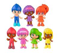 Pinypon - Rainbow Tube, Set de 7 Figuras con los 7 Colores del Arcoiris, con Piezas Intercambiables Cara para Crear Combinaciones, para niños y niñas Desde 4 años, Famosa (PNY43000)