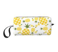 Piña. (2) Estuche de cosméticos acolchado de espuma con estampado, organizador simple, bolsa de viaje ligera para ahorrar espacio
