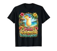 Piña Colada Estado de ánimo Camiseta gráfica económica, Hombre, Negro, S