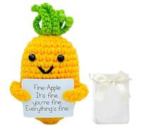 Piña De Apoyo Emocional, Muñeco De Ganchillo Artesanal Positivo Piña 7,5*5 cm Con Bolsa De Regalo Con Moño, Regalos De Despedida Para Colegas Amigos, Muñeco Divertido Amuleto De Buena Suerte Para Deco