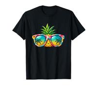 Piña de Playa Hawaiana con Gafas de Sol geniales Camiseta