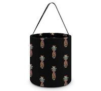 Piña psicodélica, bolsas de truco o trato de Halloween, divertida bolsa de mano con asas, bolsas de regalo de fiesta de 7.9 x 8.3 x 7.1 pulgadas