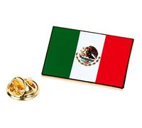 PinAddict - Pin de solapa con diseño de la bandera de México con emblema de águila de serpiente