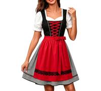 Pinafore - Vestidos elegantes para mujer, estilo vintage, línea A, para | Vestido de encaje hasta la rodilla, cuello cuadrado, estilo cortesano, cintura anudada, vestido de invitada de boda