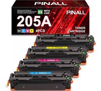 PINALL 205A Tóner Compatible para HP 205A CF530A CF531A CF532A CF533A para HP Color Laserjet Pro MFP M181fw M180n M180nw M154a M154nw (Negro Cian Amarillo Magenta, Paquete de 4)