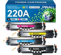 PINALL 220A 220X Tóner (con chip) compatible para HP 220A Toner Color LaserJet Pro MFP 4302dw, 4302fdw, 4202dw, 4202dn, 4302fdn, W2200A W2201A W2202A W2203A, paquete de 4