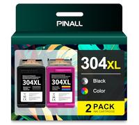 PINALL 304XL Cartuchos de Tinta Remanufacturado para HP 304 para HP 304 XL Negro y Color Pack con HP Envy 5010 5020 5030 5032 DeskJet 2620 2630 3720 3730(2-Pack)