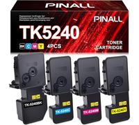 PINALL TK5240 Tóner Compatible con Kyocera ECOSYS P5026cdn M5526cdw M5526cdn P5026cdw Tóner Kyocera TK-5240 TK-5240C TK-5240Y TK5240K TK-5240M (1 Negro,/ Rojo/ Cian/ Amarillo)