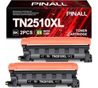 PINALL TN2510XL TN-2510XL Toner Compatible para Brother HL-L2400DW HL-L2400DWE DCP-L2620DW DCP-L2627DWE MFC-L2800DW MFC-L2827DW MFC-L2835DW MFC-L2860DWE Toner TN 2510 TN2510XL (con Chip, 2 Negro)