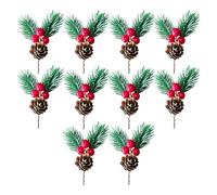 Piñas de imitación con bayas rojas, elegantes conos de pino de Navidad hechos a mano, surtido, proyectos de manualidades, adorno de fiesta, conos de pino de Navidad, decoraciones hechas a mano