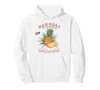Piñas Hawaianas con Etiqueta Retro de Fruta estatal, Fruta Envejecida Sudadera con Capucha
