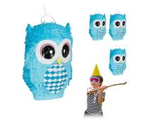 Piñata buho 4 unidades Piñata de lechuza Piñata azul Piñata infantil 43 cm