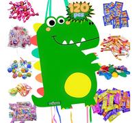 Piñata Cumpleaños Infantil - Piñata + Pack 120 Chuches Sin Gluten y Juguetes de Relleno Piñata - Piñata Cumpleaños - Piñatas Infantiles - Piñata Dinosaurio - Piñatas - Chuches Piñata - PARTY4EVER