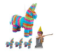 Piñata de burro 54 cm 230 g Piñata infantil Piñata multicolor 4 unidades