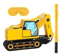 Piñata de Camión Volquete de Construcción con Venda de Ojos y Bate Suministros de Fiesta de Construcción Piñatas de Excavadoras Tractores para Niños Cumpleaños (Excavadora)