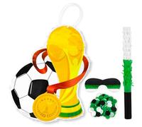 Piñata de fútbol, paquete de 4 piñatas de fútbol, piñata temática de fútbol de 15.1 pulgadas, palo de piñata de fiesta de fútbol para decoraciones de fiesta de cumpleaños de fútbol