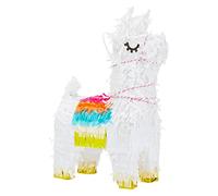 Piñata de llama, pequeña (8.5 x 15 x 4.5 pulgadas), papel corrugado duradero de apertura fácil de llenar, centro de mesa de fiesta y decoración de cumpleaños