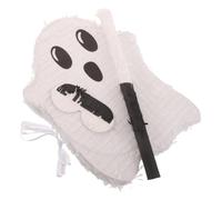 Piñata Fantasma para Fiestas Halloween, Decoración Espeluznante | Cartón Blanco con Interior Hueco, Líneas Precortadas y Pliegues Marcados, Montaje sin Pegamento, Incluye Antifaz