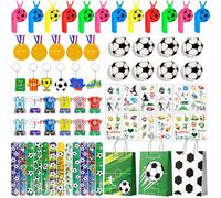Piñata Futbol Regalos,96pcs Favores de Fiesta de Fútbol Incluir Pulseras de Fútbol Silbatos Llavero Pegatinas Decoracion Cumpleaños Futbol etc Artículos de Fiesta Fútbol Cumpleaños Para Niños