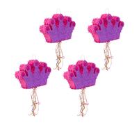 Piñata infantil 0,2 kg piñata XXL piñata de corona piñata rosa-lila 4 unidades