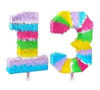 Pinata número 13 multicolor pastel