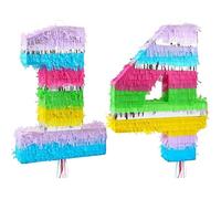 Pinata número 14 multicolor pastel
