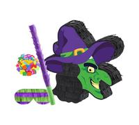 Piñatas hechas a mano con forma de bruja de Halloween, decoración de fiesta de papel para niños, eventos, fiesta de Halloween, con piñatas rellenas de caramelos