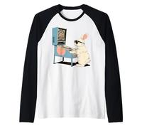 Pinball Arcade Game Vintage Conejo de Pascua Gafas de Sol Camiseta Manga Raglan