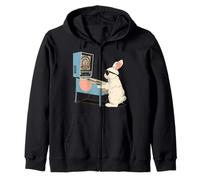 Pinball Arcade Game Vintage Conejo de Pascua Gafas de Sol Sudadera con Capucha