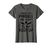 Pinball Chica Divertido Arcade Juego Retro Vintage Pinball Camiseta